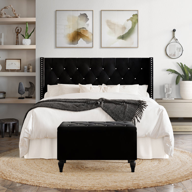 Bed set with 2024 diamond headboard